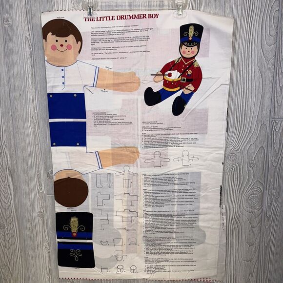 2X The Little Drummer Boy Pillow Patterns Cut & Sew Doll Toy Soldier 21" UNCUT - Picture 1 of 10